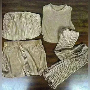 Shein 4 piece set. 2 tops, shorts and pants.
